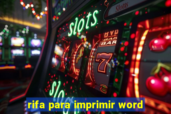 rifa para imprimir word